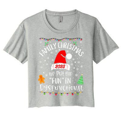 Dysfunctional Funny Matching Family Christmas Pajamas XMas  Women's Crop Top Tee