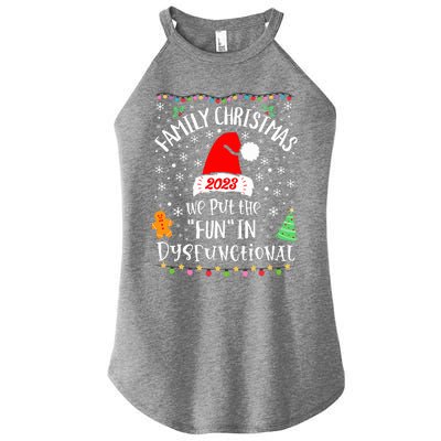 Dysfunctional Funny Matching Family Christmas Pajamas XMas  Women's Perfect Tri Rocker Tank