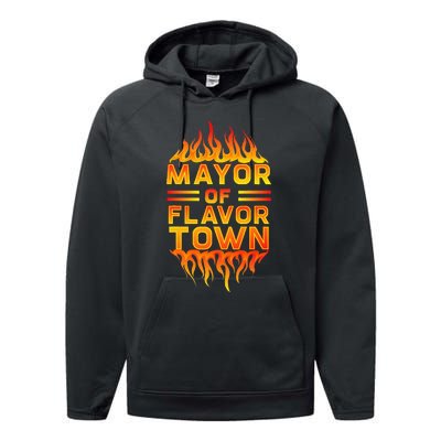 Design For Mayor Of Flavor Town Performance Fleece Hoodie