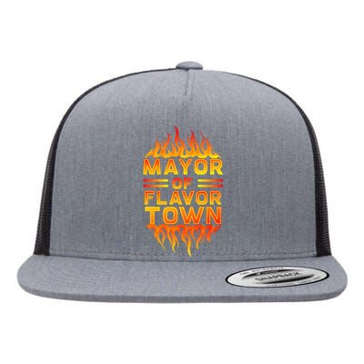 Design For Mayor Of Flavor Town Flat Bill Trucker Hat