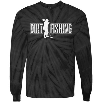 Dirt Fishing Metal Detecting Treasure Hunting Detectorist Tie-Dye Long Sleeve Shirt