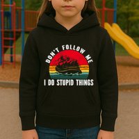 Dont Follow Me. I Do Stupid Things Whitewater Rafting Kids Hoodie