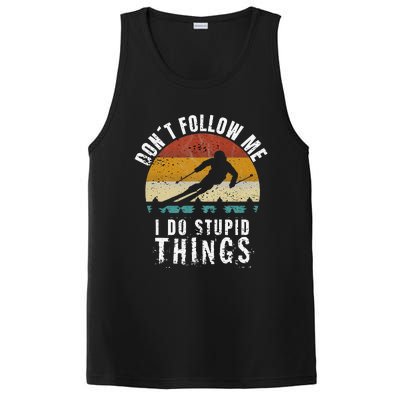 Don't follow me I do stupid things Cool Vintage Skiing PosiCharge Competitor Tank