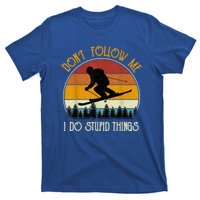 Dont Follow Me I Do Stupid Things Vintage Skiing T-Shirt