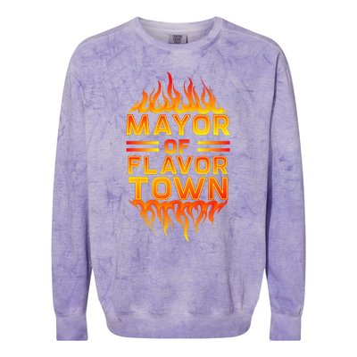 Design For Mayor Of Flavor Town Colorblast Crewneck Sweatshirt