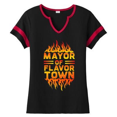 Design For Mayor Of Flavor Town Ladies Halftime Notch Neck Tee