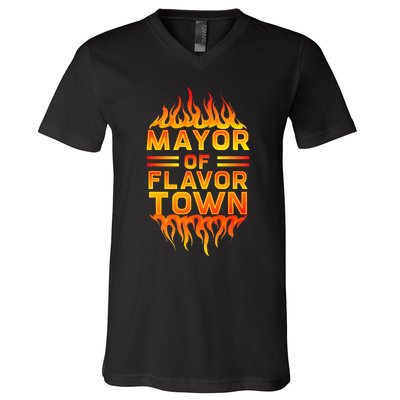 Design For Mayor Of Flavor Town V-Neck T-Shirt