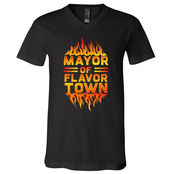 Design For Mayor Of Flavor Town V-Neck T-Shirt