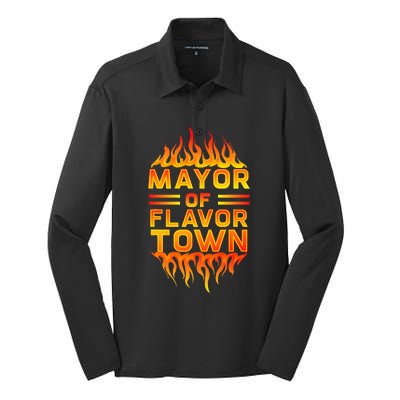 Design For Mayor Of Flavor Town Silk Touch Performance Long Sleeve Polo