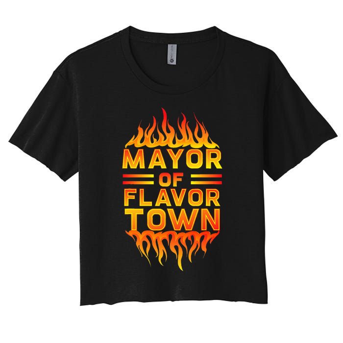 Design For Mayor Of Flavor Town Women's Crop Top Tee