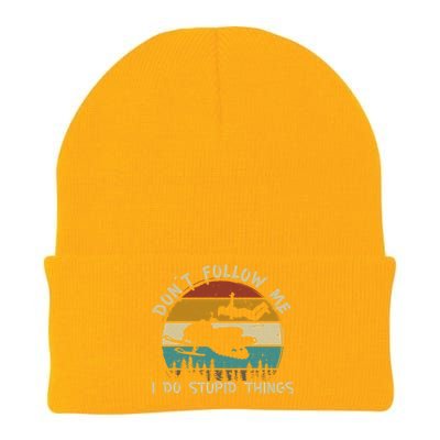 Don't Follow Me I Do Stupid Thing Snowmobile Motor Sled Gift Knit Cap Winter Beanie