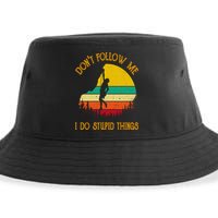 Don't Follow Me I Do Stupid Things Rock Climbing Gifts Sustainable Bucket Hat