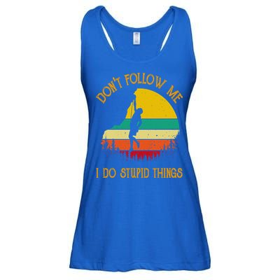 Don't Follow Me I Do Stupid Things Rock Climbing Gifts Ladies Essential Flowy Tank