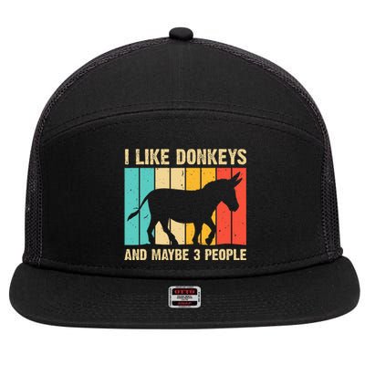 Donkey For Mule Equine Horse 7 Panel Mesh Trucker Snapback Hat