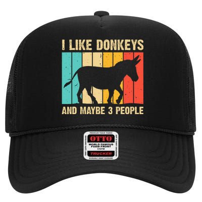 Donkey For Mule Equine Horse High Crown Mesh Back Trucker Hat