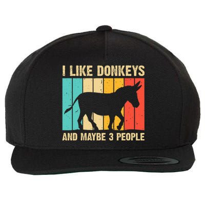 Donkey For Mule Equine Horse Wool Snapback Cap