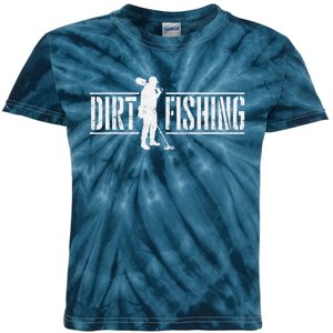 Dirt Fishing Metal Detecting Treasure Hunting Detectorist Kids Tie-Dye T-Shirt