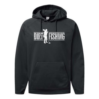 Dirt Fishing Metal Detecting Treasure Hunting Detectorist Performance Fleece Hoodie