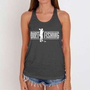 Dirt Fishing Metal Detecting Treasure Hunting Detectorist Women's Knotted Racerback Tank