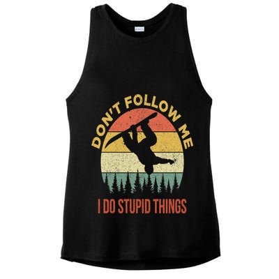 Don't Follow Me I Do Stupid Things Snowboarding Ladies PosiCharge Tri-Blend Wicking Tank