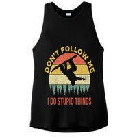 Don't Follow Me I Do Stupid Things Snowboarding Ladies PosiCharge Tri-Blend Wicking Tank