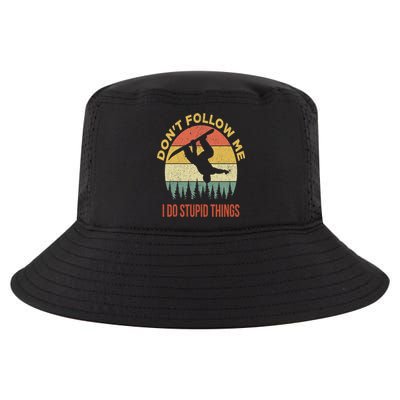 Don't Follow Me I Do Stupid Things Snowboarding Cool Comfort Performance Bucket Hat