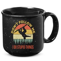 Don't Follow Me I Do Stupid Things Snowboarding 15oz Campfire Ceramic Mug