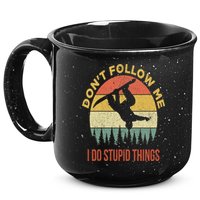 Don't Follow Me I Do Stupid Things Snowboarding 15oz Campfire Ceramic Mug