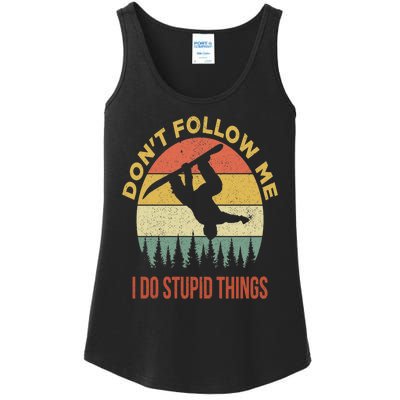 Don't Follow Me I Do Stupid Things Snowboarding Ladies Essential Tank