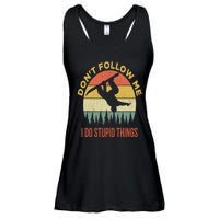 Don't Follow Me I Do Stupid Things Snowboarding Ladies Essential Flowy Tank