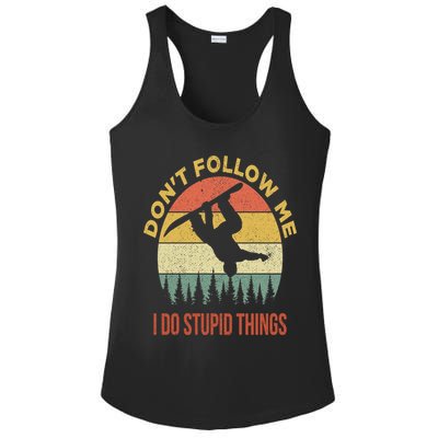 Don't Follow Me I Do Stupid Things Snowboarding Ladies PosiCharge Competitor Racerback Tank