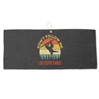 Don't Follow Me I Do Stupid Things Snowboarding Large Microfiber Waffle Golf Towel