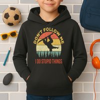 Don't Follow Me I Do Stupid Things Snowboarding Kids Hoodie
