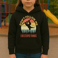 Don't Follow Me I Do Stupid Things Snowboarding Kids Hoodie