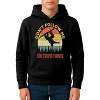 Don't Follow Me I Do Stupid Things Snowboarding Kids Hoodie