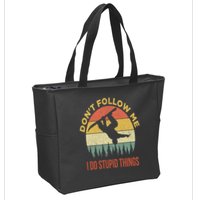 Don't Follow Me I Do Stupid Things Snowboarding Zip Tote Bag