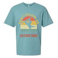 Don't Follow Me I Do Stupid Things Snowboarding Sueded Cloud Jersey T-Shirt