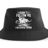 Don't Follow Me I Do Stupid Things Funny Snowmobile Sled Great Gift Sustainable Bucket Hat