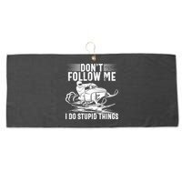 Don't Follow Me I Do Stupid Things Funny Snowmobile Sled Great Gift Large Microfiber Waffle Golf Towel