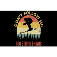 Don't Follow Me I Do Stupid Things Skiing Vintage Bumper Sticker