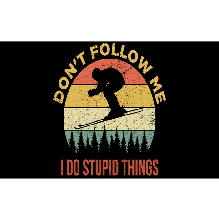 Don't Follow Me I Do Stupid Things Skiing Vintage Bumper Sticker