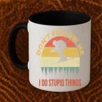 Don't Follow Me I Do Stupid Things Skiing Vintage Mug