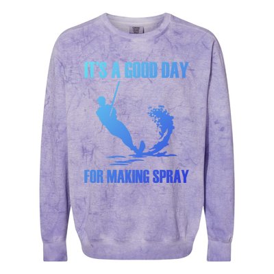 Day For Making Spray Ski Rope Water Skiing Gift Colorblast Crewneck Sweatshirt