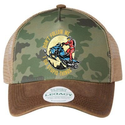Don't Follow Me I Do Stupid Things Snowmobile Motor Sled Legacy Tie Dye Trucker Hat