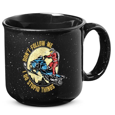 Don't Follow Me I Do Stupid Things Snowmobile Motor Sled 15oz Campfire Ceramic Mug