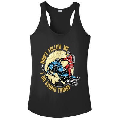 Don't Follow Me I Do Stupid Things Snowmobile Motor Sled Ladies PosiCharge Competitor Racerback Tank
