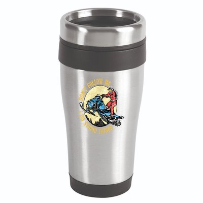 Don't Follow Me I Do Stupid Things Snowmobile Motor Sled 16oz Travel Tumbler