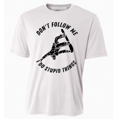 Don't Follow Me I Do Stupid Things Snowboarder Snowboarding Cooling Performance Crew T-Shirt