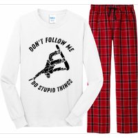 Don't Follow Me I Do Stupid Things Snowboarder Snowboarding Long Sleeve Pajama Set