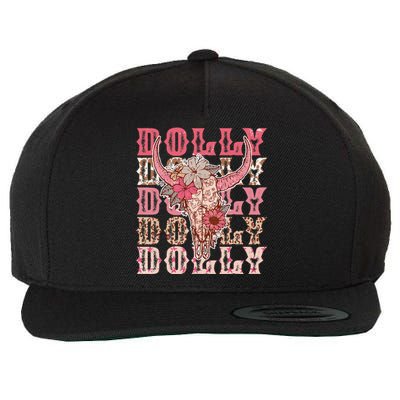 Dolly First Name Guitar Pink Cowgirl Western Wool Snapback Cap